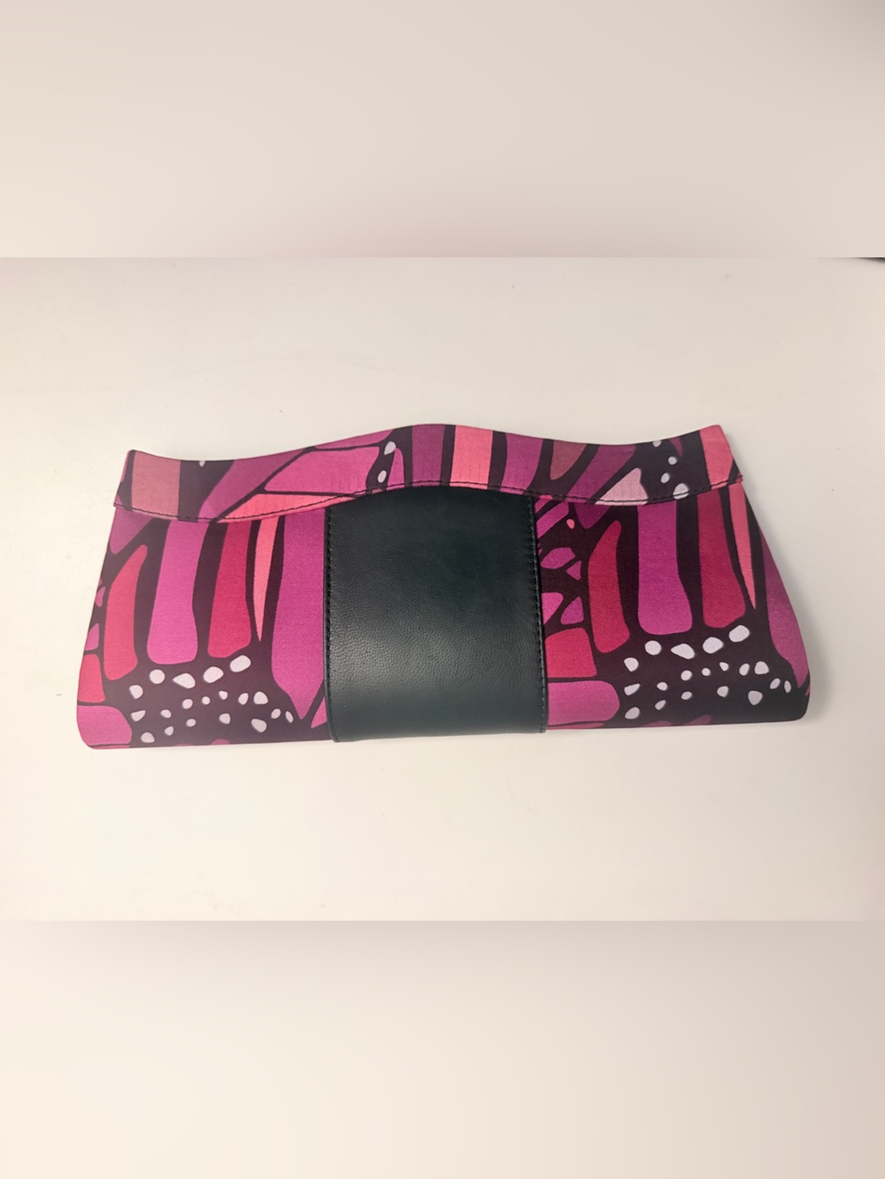 Pineda Covalin Pink Butterfly Foldover Clutch | Mexican Designer Evening Bag